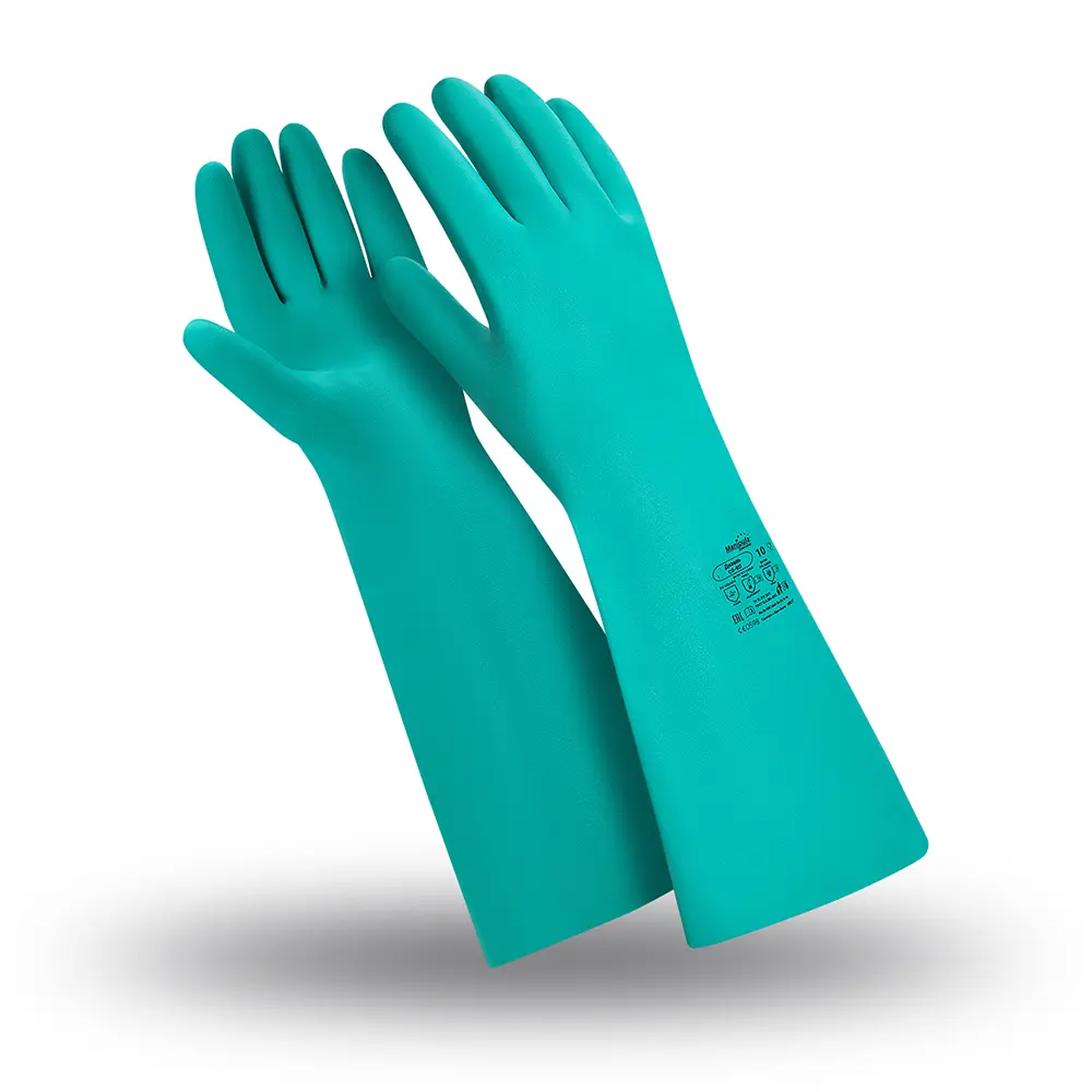 Перчатки ДИЗЕЛЬ (CG-927), нитрил, 0.55 мм, 460 мм, без подкладки, цвет зеленый