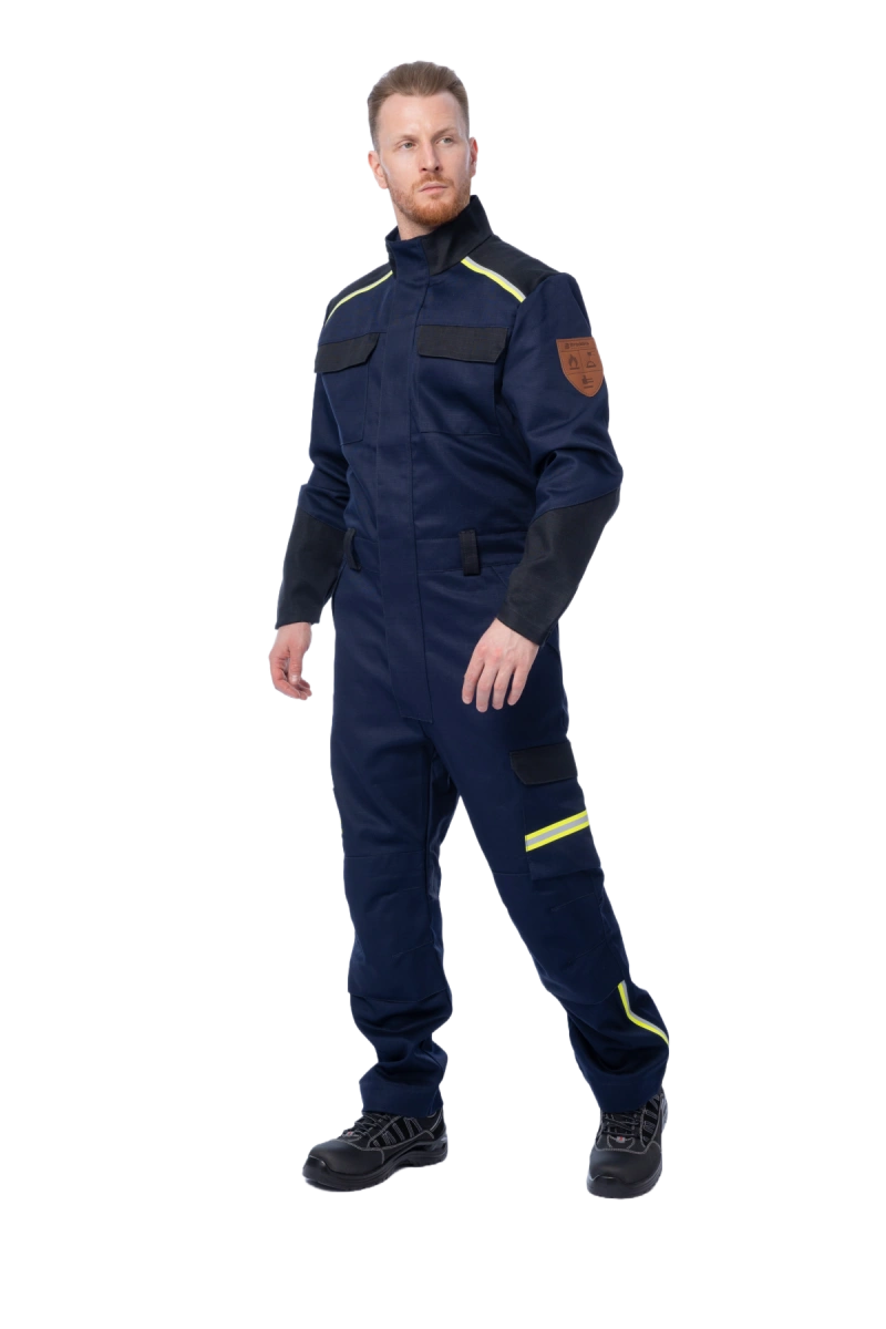 Комбинезон сварщика Brodeks FS58-01, т.синий/черный 