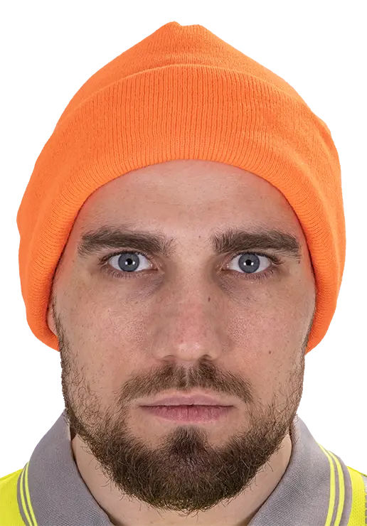 Шапка трикотажная двойная, оранжевая