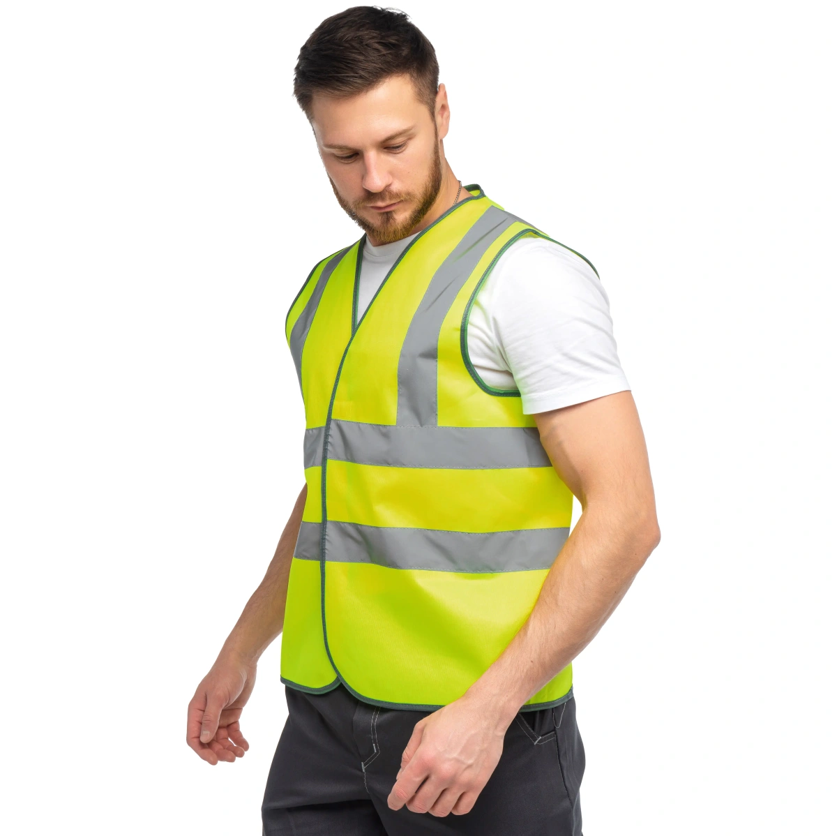 Жилет сигнальный повышенной видимости желтый J04