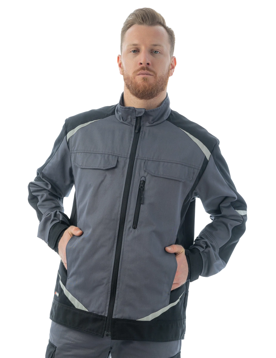 Летняя куртка Brodeks KS 202 C, графит серый/черный  Летняя куртка Brodeks KS 202 C, графит серый/черный