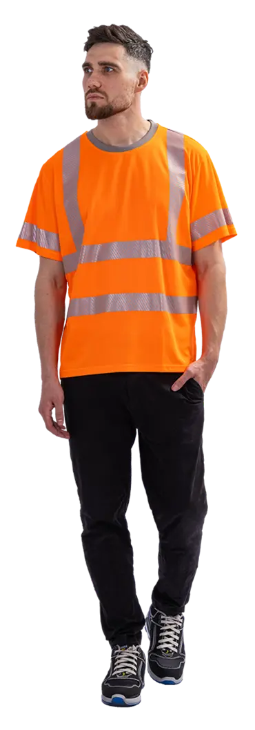 Футболка короткий рукав (СФ-3), Со - 2-й класс защиты, флуоресцентный оранжевый