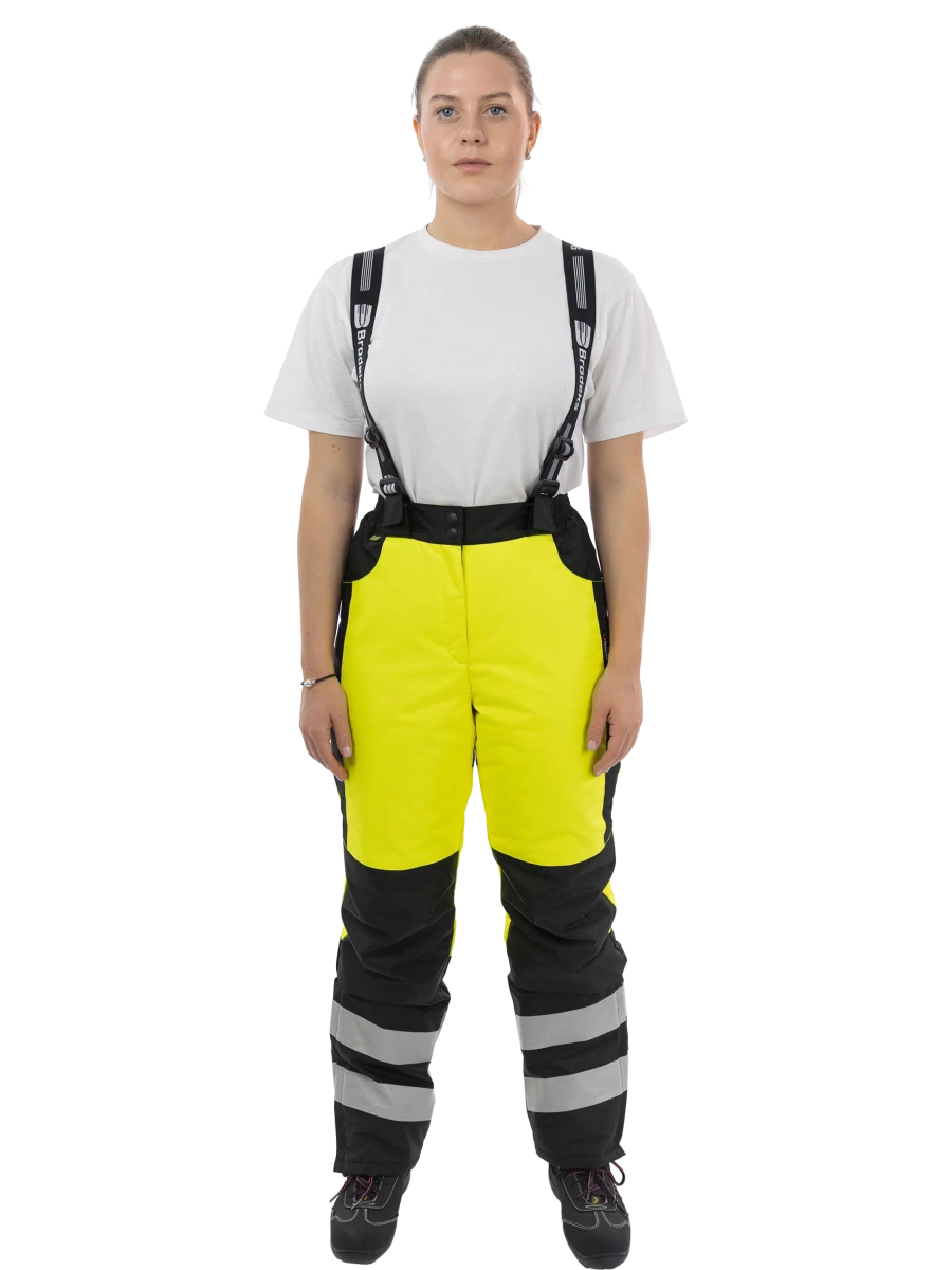 Зимние женские сигнальные брюки Brodeks KW330, желтый/черный  Зимние женские сигнальные брюки Brodeks KW330, желтый/черный