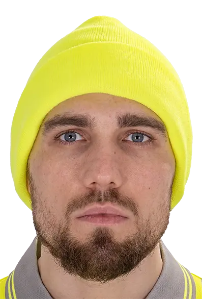 Шапка трикотажная двойная, лимонный