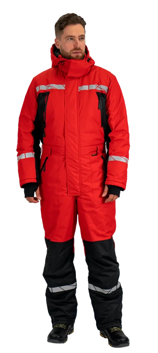 Комбинезон ПИЛОТ зимний, красный-черный