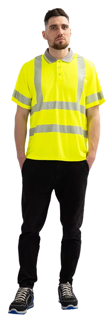 Рубашка ПОЛО(СП-3), Со - 2-й класс защиты, флуоресцентный желтый
