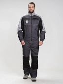 Костюм Вектрон-1 (тк.Смесовая,240) брюки, т.серый/св.серый/черный