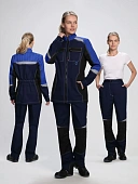 Костюм женский Вектрон-1 (тк.Смесовая,240) брюки, т.синий/васильковый/черный