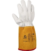 Ferrus TIG защитные перчатки из натуральной кожи с крагой из спилка