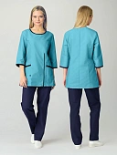 Костюм женский Вояж (тк.ТиСи), св.бирюзовый/т.синий