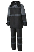 Костюм ГРЕЙБЛЭК (GREYBLACK) cо световозвращающими полосами утепленный черный/т.серый
