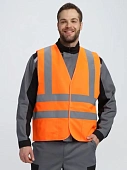 Жилет сигнальный ProfLineSpecialist с карманами СОП-4 (тк.Полиэфир,130), оранжевый Жилет сигнальный ProfLineSpecialist с карманами СОП-4 (тк.Полиэфир,130), оранжевый