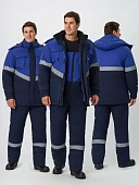 Костюм зимний Экспертный Антистат МВО (тк.Смесовая,245) п/к, т.синий/васильковый