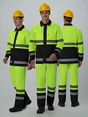 Костюм для дорожника (тк.Смесовая,210) п/к, лимонный/черный Костюм для дорожника (тк.Смесовая,210) п/к, лимонный/черный