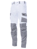 Летние брюки Brodeks KS 302, белый/серый