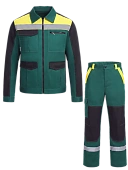 Костюм ProfLineBase-1 (тк.Твил,210) брюки, зеленый/черный/желтый