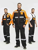 Костюм Виват-2 Премиум CH МВО (тк.Смесовая,240) п/к, черный/оранжевый