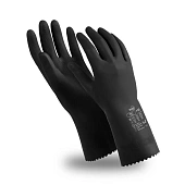 Перчатки КЩС-2 (CG-943), латекс, 0.35 мм, 300 мм, без подкладки, цвет черный