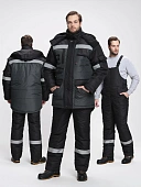 Костюм зимний Беркорт-2 СОП К. (тк.Таслан,135) п/к, черный/т.серый