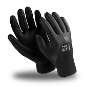 Перчатки НИТРОСОФТ (MG-122), нейлон, нитрил 3/4, оверлок, цвет черный (РФ)