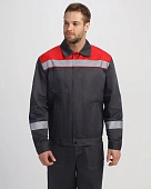 Костюм Лигор-1 Премиум СОП (тк.Смесовая,240) брюки, т.серый/красный