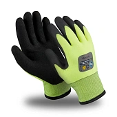 Перчатки ЮНИТ ХАЙ ВИЗ (WG-781/TNНА-33), акрил, нейлон, ПВХ, цвет черно-салатовый