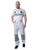 Полукомбинезон Brodeks KS402, белый/серый 