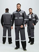 Костюм Виват-2 Премиум CH МВО (тк.Смесовая,240) п/к, т.серый/черный/св.серый