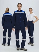 Костюм женский Веснис-1 СОП (тк.Саржа,250) брюки, т.синий/васильковый