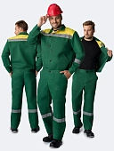 Костюм Лигор-1 СОП У. (тк.Смесовая,210) брюки, зеленый/желтый