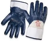 Защитные трикотажные промышленные перчатки с защитной манжетой (крагой) и нитриловым покрытием Защитные трикотажные промышленные перчатки с защитной манжетой (крагой) и нитриловым покрытием