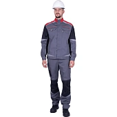 Куртка ТУРБО SAFETY летняя, серый-чёрный-красный