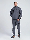 Костюм ProfLineLeader-1 (тк.Хлопок/Спандекс,260) брюки, серый/черный