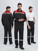 Костюм Лигор-1 СОП (тк.Смесовая,210) брюки, черный/красный