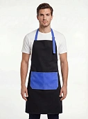 Фартук с грудкой Модеринт (тк.Смесовая,210), черный/васильковый