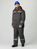 Костюм зимний Нейч-2 Премиум СОП У. (тк.Смесовая,240) п/к, т.серый/красный