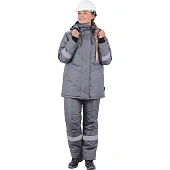 Костюм ГАЛАКТИКА зимний, серый-бирюза, женский