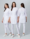 Халат женский Симпл-001 (тк.Смесовая,120) MedLine, белый