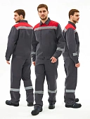 Костюм Липецк-1 СОП CH (тк.Смесовая,280) брюки, т.серый/красный