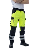 Сигнальные брюки Brodeks KS309, желтый/черный  Сигнальные брюки Brodeks KS309, желтый/черный