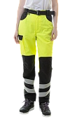 Женские сигнальные брюки Brodeks KS319, желтый/черный  Женские сигнальные брюки Brodeks KS319, желтый/черный