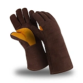 Краги ФЛАГМАН ФРОСТ (WG-792/SPL-76), спилок, мех, нить Kevlar®, до 400 °С, 410 мм, цвет коричневый