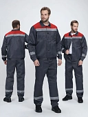 Костюм Лигор-1 СОП (тк.Смесовая,210) брюки, т.серый/красный