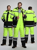 Костюм зимний для дорожника Ультра (тк.Смесовая,210) п/к, лимонный/черный Костюм зимний для дорожника Ультра (тк.Смесовая,210) п/к, лимонный/черный