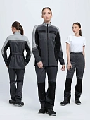 Костюм женский Вектрон-1 (тк.Смесовая,240) брюки, т.серый/св.серый/черный