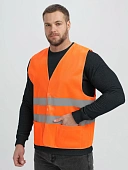 Жилет сигнальный ProfLineBase с пуговицами и карманами (тк.Полиэфир,100), оранжевый Жилет сигнальный ProfLineBase с пуговицами и карманами (тк.Полиэфир,100), оранжевый