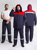 Костюм сварщика зимний 2кл.защиты (тк.Хлопок, 350), синий/красный (Кос053/14МСП)