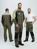 Костюм Вектрон-1 (тк.Смесовая МВО,240) брюки, хаки/черный/бежевый