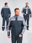 Костюм Бриготек-1 СОП (тк.Смесовая,260) брюки, т.серый/св.серый