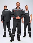 Костюм Флофт-2 Премиум СОП (тк.Смесовая,240) п/к, т.серый/серый/красный